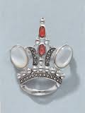 Sterling Silver Crown with Garnets & Mother of Pearl