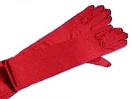 click for closeup view of Red Hat Society Elbow-Length Gloves RH1606 in red