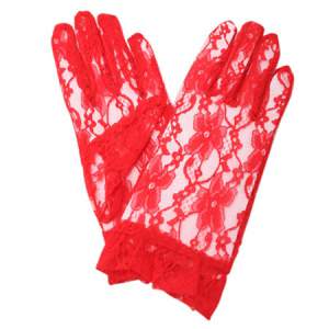 click for closeup view of Red Hat Society Red Lace Gloves RH1608