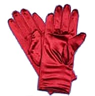 click for closeup view of Red Hat Society Red Satin Gloves / Mitts