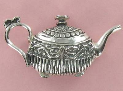 Sterling Silver Tea Pot Pin