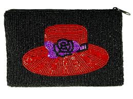 Red Hat Society Beaded Cosmetic Bag RH957 #1